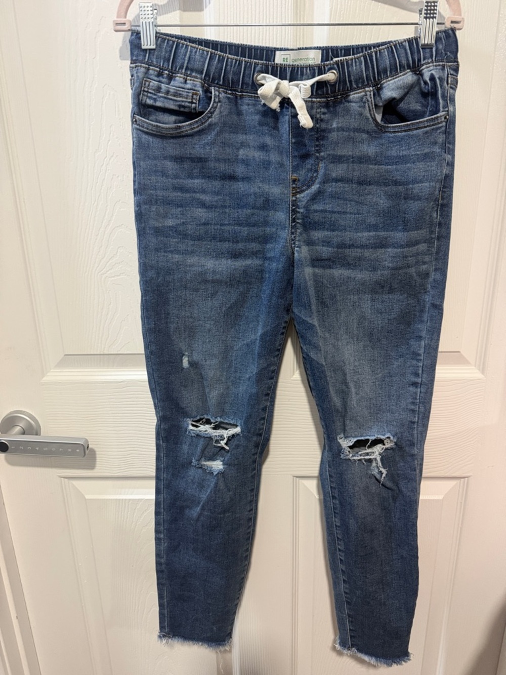 Celebrity Pink Blue Distressed Ankle Jeans